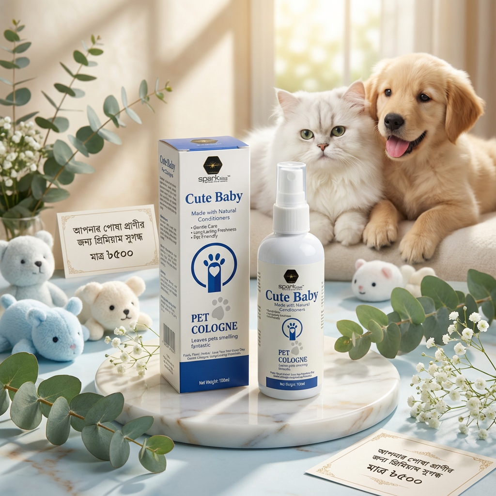 SparkBliss Pet Cologne & Deodorizer Spray 100ml | Vanilla Floral for Dogs & Cats | পেট কলোন